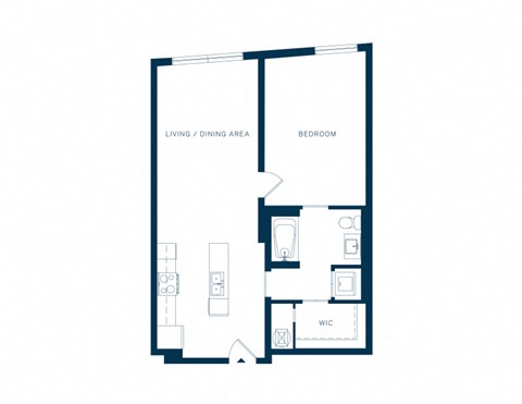 One Bedroom Apartment Floor Plan
